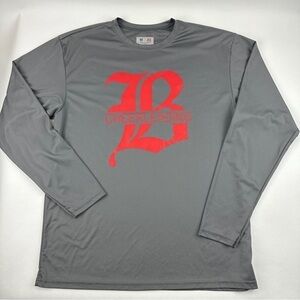 A4 Tshirt Womens Medium Gray Long Sleeve Crew Neck Cheerleading